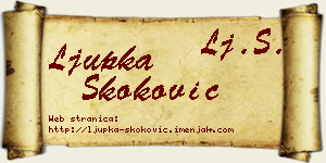 Ljupka Skoković vizit kartica